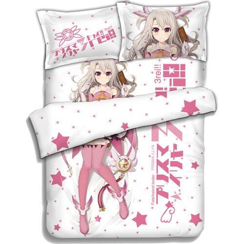 Japanese Anime Fate/kaleid liner Illyasviel von Einzbern Bedding Sheet Bedding Sets Bedcover Pillow Case 4PCS