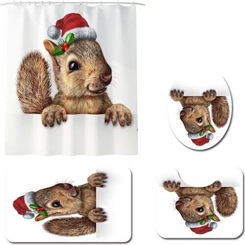 Shower curtain Bath Mat Set Toilet Cover Foot Pad Non-slip Absorbent Bathroom Door Mat Soft Rug Carpet