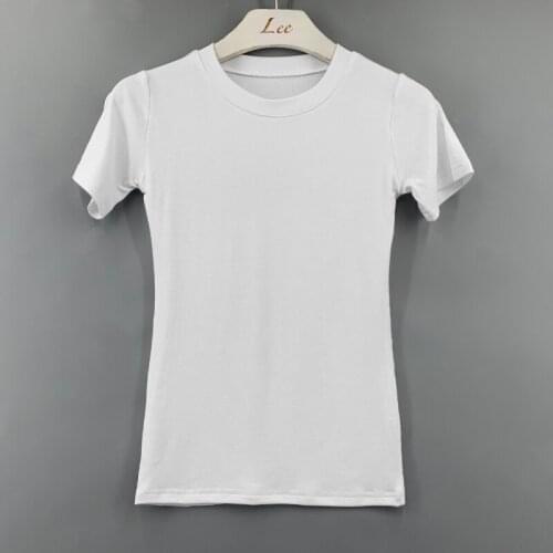 2021 summer new sexy commuter slim tight-fitting short-sleeved round neck t-shirt womens solid color wild top tide