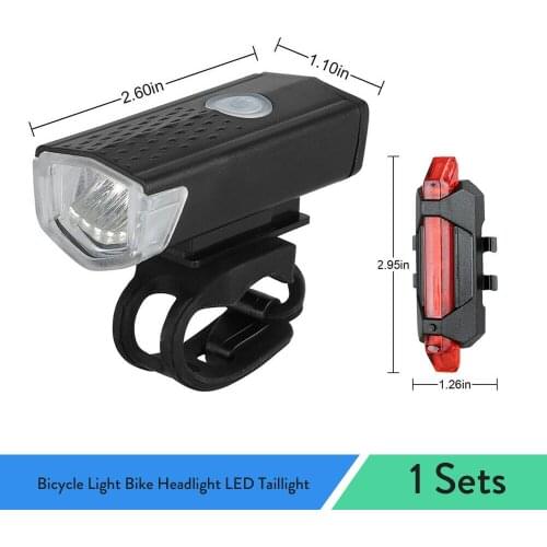 1 Sets Bicycle Light Bike Headlight LED Taillight USB Rechargeable Flashlight Cycling Lantern For Bicycle Lamp