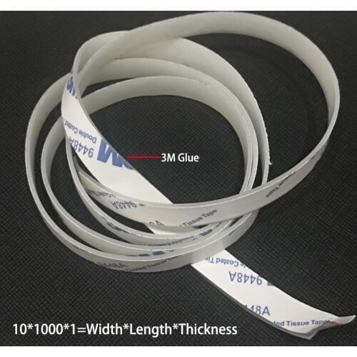 10*1000*1mm 10x1000x1 20*1000*1 20x1000x1 30*1000*1 30x1000x1 White Silicone Rubber 3M Glue Stick Self-Adhered Bar Sealing Strip
