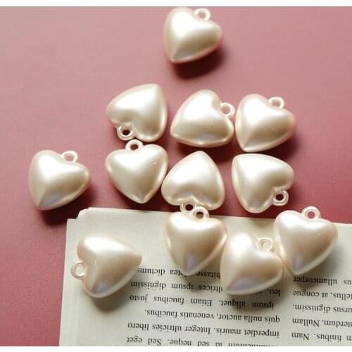 10pcs Cute Chubby Glossy Acrylic Lovely Heart Pendant DIY Handmade Earrings Ornament Hair Clip Material