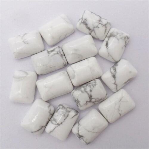 10Pcs 14x10x5mm Wholesale Natural White Howlite Oblong Cab Cabochon DIY Jewelry Accessories S153