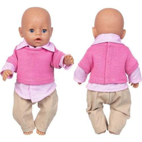 43 Cm Baby Doll Costumes Pullover Shirt Blouse Suitable for 18 Inch Boy Doll Clothes