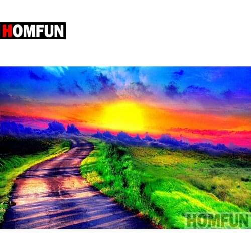 HOMFUN Full Square/Round Drill 5D DIY Diamond Painting "Sunrise landscape" Embroidery Cross Stitch 5D Home Decor Gift A08174