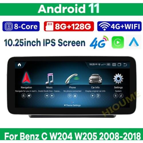 8G RAM Android 10 Car Radio Multimedia Player GPS Navigation for Mercedes Benz C/VClass W204 W205 GLC X253 W446 2008-2018 Stereo