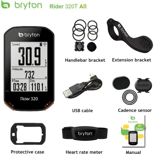 Bryton Rider 320 Wireless GPS GNSS/ANT + Bluetooth Global Speed Cadence Heart Rate Electric Bike Waterproof Bike Computer