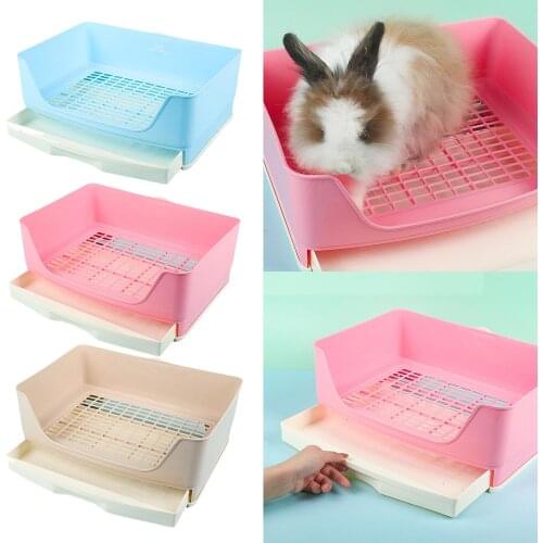 Large Rabbit Toilet Box Trainer Potty Corner Tray Litter with Drawer Pet Pan For Adult Hamster Guinea Pig Ferret Galesaur Bunny