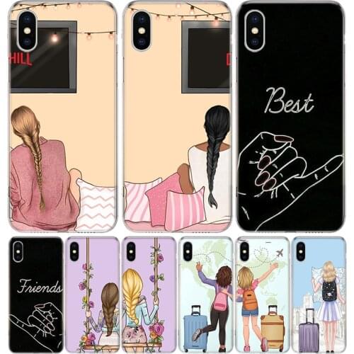 Always And Forever Best Friends Cartoon BFF Phone Case for Apple iphone 11 12 Mini Pro XR X Xs Max 7 8 6 6s Plus 7G 6G 5G 5S 5 S
