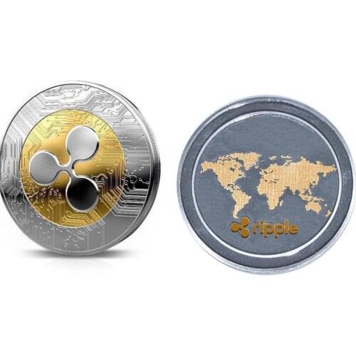Two-color Ripple Coin Non-currency Coin Physical ommemorative Crypto Coin Cryptocurrency Collectible Great Gift