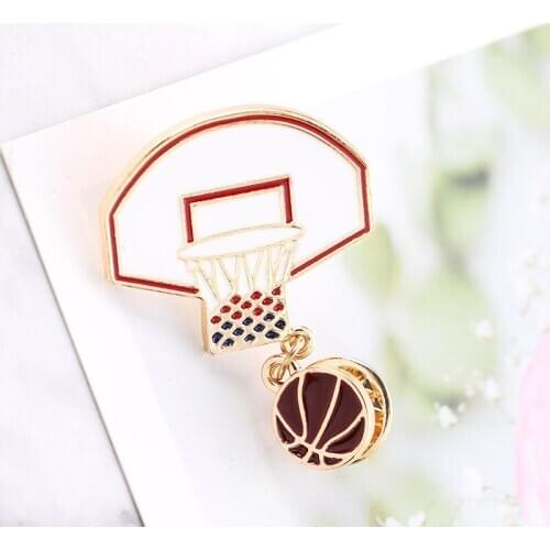 Basketball Hoop Enamel Custom Pins Daily Sport Style Brooches Badges For Label Pins Jewelry Gift For Jacket Kids Friends