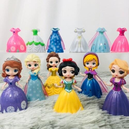Disney Princess Figure Toys Cinderella Belle Alice Snow White Ariel Rapunzel PVC Action Figures Toys Dolls Girls Gifts