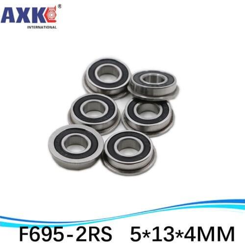 F695-2RS Bearing 5*13*4 mm ( 10 PCS ) ABEC-1 Flanged Miniature F695 RS Ball Bearings F695RS For VORON Mobius 2/3 3D Printer