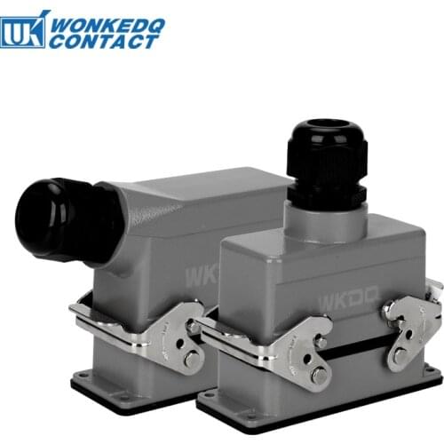 Rectangular Heavy Duty Connector HDC-HE-016 Core Industrial Waterproof Aviation Plug Socket 16A 500V Top Line And Lateral Line