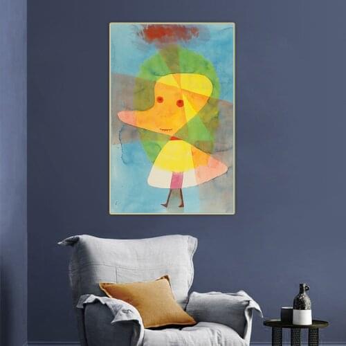 Citon Paul Klee《Little Garden Spirit》Canvas Art Oil Painting Artwork Print Poster Picture Wall Decor Home Living Room Decoration