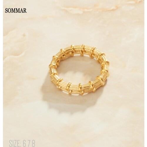 SOMMAR Hot New Gold Filled size 6 7 8 Goddess ring Weave Twist Jewelry on the neck Luxury Jewelry