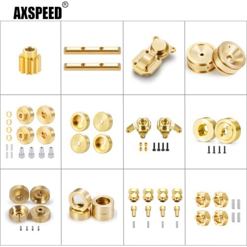 AXSPEED Brass Diff Cover Counterweight Wheel Rims Hubs Hex Counter for 1/24 RC Crawler Car Axial SCX24 90081 Upgrade Accessories
