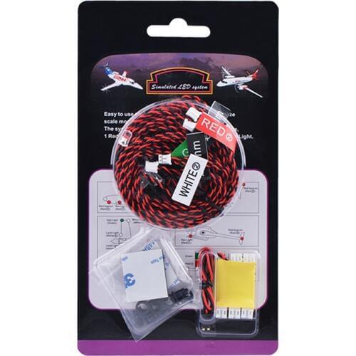 RC Lights 8 LED Lighting System Kit Simulation Flashing Lights With Control Box RC Accessories For RC Airplane Helicopter