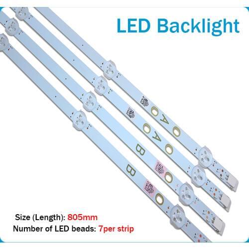 New40pcs / lot 7LED 805mm LED backlight strip for Vestel 17DB43H P43d300 LB43007 17DLB43VLXR1 VES430UNDL-2D-N12 VES430NDA-2D-N12