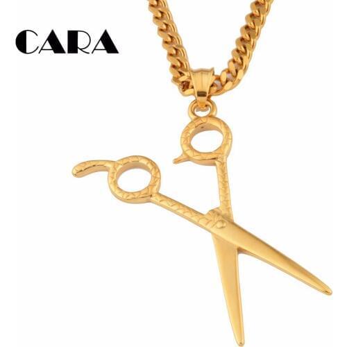 2019 New Arrival mens hip hop punk style 316L stainless steel scissors necklace pendant necklace link chain necklace ,CAGF0012