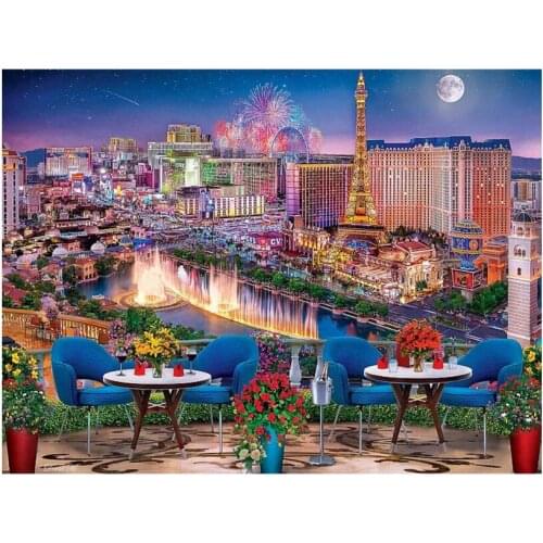 Landscape Diamond Painting Kits City Scenery Mosaic Embroidery Picture Crystal Rhinestones Stickers Decal Wall Art Craft Gift