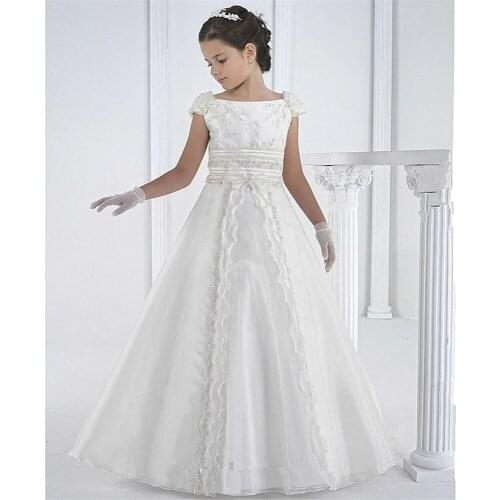 White And Flower Girl Dresses Lace First Communion Dresses For Girls Style Vestidos De Comunion