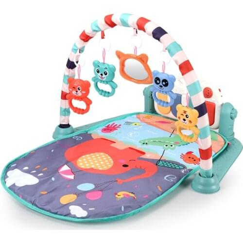 QWZ Baby Elephant Play Mat Educational Puzzle Carpet With Piano Keyboard Lullaby Music Kids Gifts Gym Crawling Activity Rug Toys