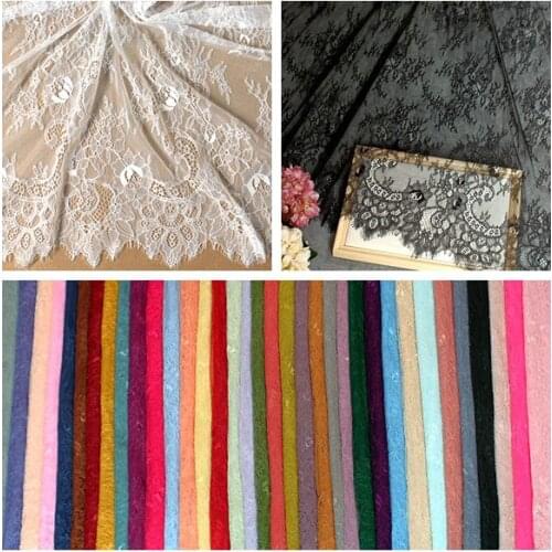 Eyelashes Lace Mesh Fabric Garment Skirt Lace Fabric Home Table Cloth Decorative Lace