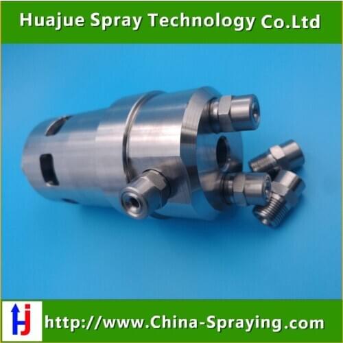 Super large type 1" inch With 5 pcs Solid cone nozzle Stainless steel rotating tank washing spray nozzle
