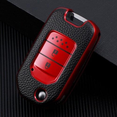 Tpu Car Remote Key Case Cover For Honda Civic HRV Crv XRV Crider Odyssey 2015-2018 Flip Cover Folding 2-Button Remote Box