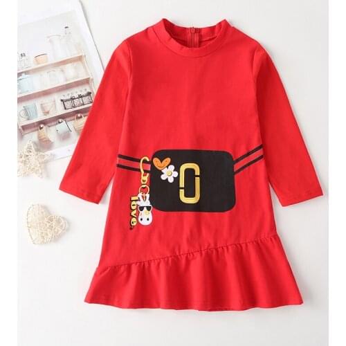 Girls Spring And Autumn Long-Sleeved Dress Children s Clothing Girls Fashion Dress Suitable for 2-5 years old