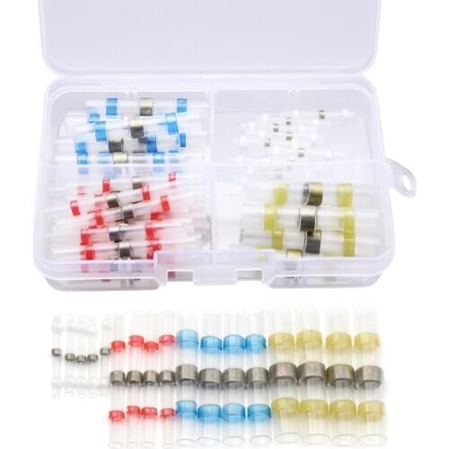 50PCS Waterproof Solder Seal Sleeves Heat Shrink Butt Wire Connectors Electrical Cable Splice Tinned Terminals 26-10AWG