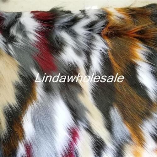 Multi-color jacquard plush imitation fox fur,Clothing fur collar carpet decorative mat material,170cm*90cm/pcs