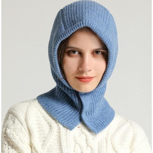 Knitted Ring Neck Scarf Women Winter Warm Cap Solid Snood Outdoor Unisex Men Scarves Magic Snood Hat Collar Bufanda 2021 New