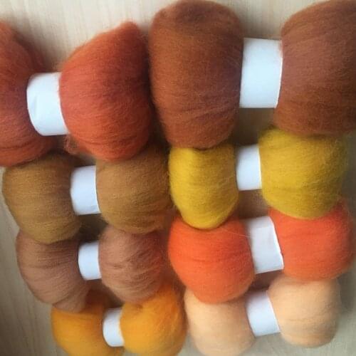 Wfpfbec DIY 70s roving needle felting merino wool 10g/8pcs/lot