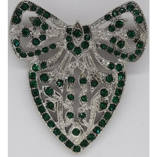Green Rhinestone Pin brooches C741 M