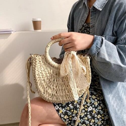 Hobo Womens Straw Beach Tote Bag Woven Summer Bags Bohemian Vacation Casual Handbag Shoulder Pouch