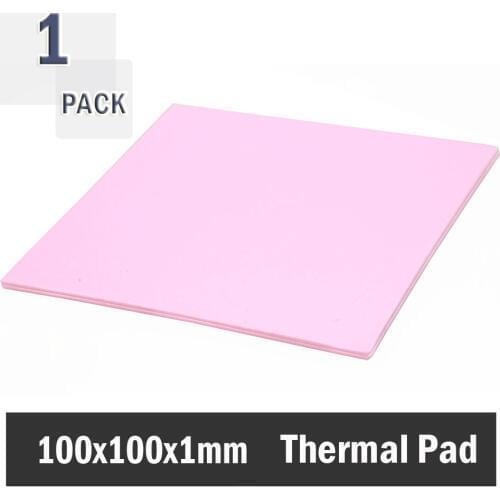 1pcs Gdstime 100x100x1MM Red Pink Thermal Pad GPU CPU Heatsink Cooling Conductive Silicone Pad