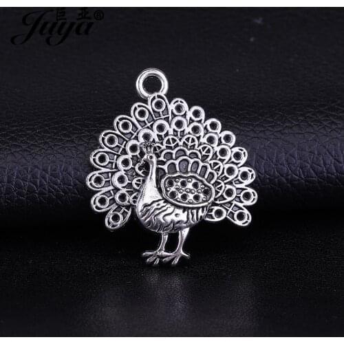 10pcs 35x31mm Peacock Shape Ancient Charms Pendant for Women DIY Jewelry Making Necklace Vintage Handmade Crafts AO0483