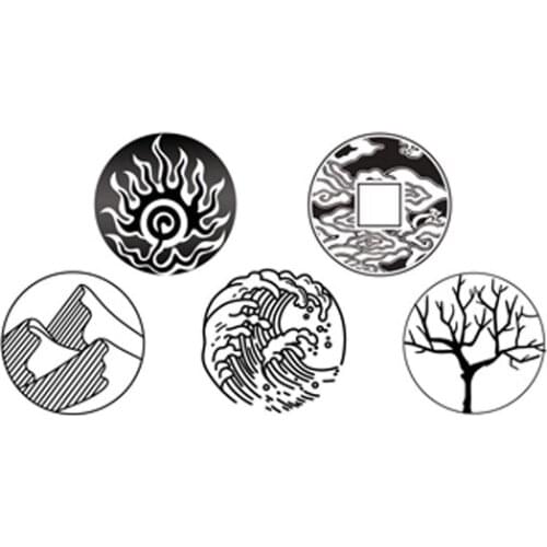 100MM×190MM Body Sticker Waterproof Female Long-lasting Sexy Mysterious Five Elements Golden Wood Water Fire Earth