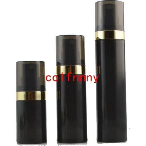 100pcs/lot15ml 30ml 50ml Black airless pump sprays vacuum plastic bottle lotion bottle Refillable Bottles Container for cosmetic