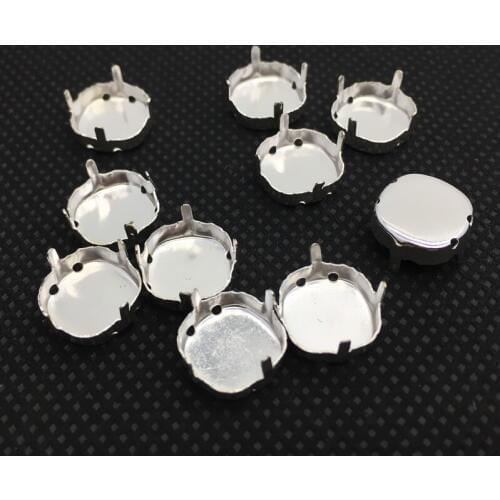 12mm Fat Square Metal Claw Setting Closed Back For Sewing Stone