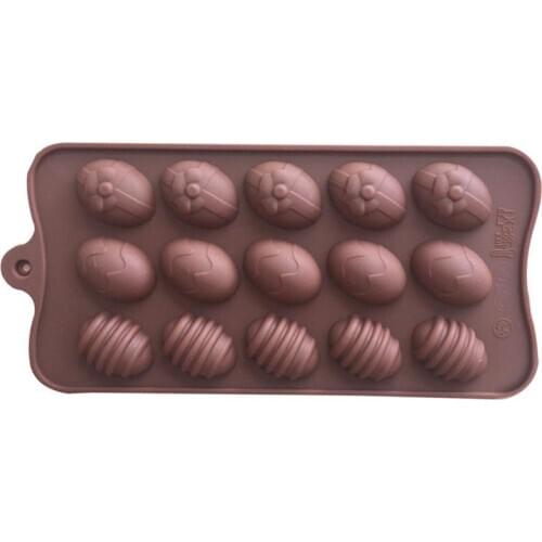 15 Holes Easter Eggs Chocolate Molds Silicone For Cake Molds Bakeware Baking Dish High Temperature Kitchen Cake Accessories