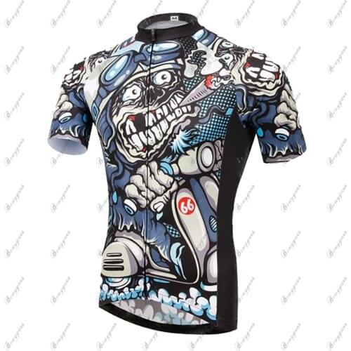 2021 Hombre Manga Corta Maillot De Ciclismo Verano Elastán Licra Cráneos Águila Astronauta Bicicleta Outdoor Sport Cycing Jersey