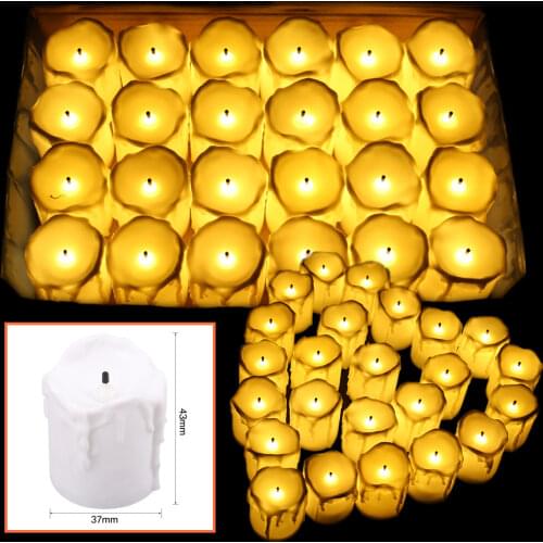 24 Pack Tea Lights Flameless LED Tea Lights Brightness Warm White Electric Candle for Halloween Christmas Festival Party Decor