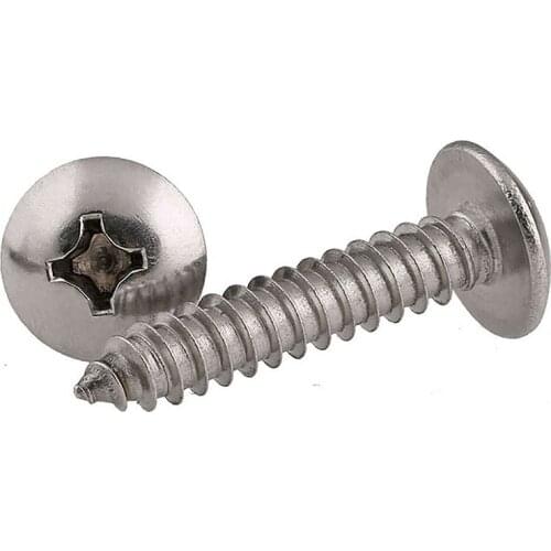 304 Stainless Steel Cross Big Flat Head Tapping Screw Flat Head Big Head Cross Tapping Screw M5 M6