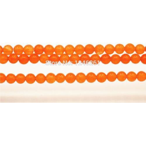 4 6 8 10 12mm Accessories Orange Chalcedony Crafts Loose Beads Fitting Female Round Diy Stone Women Jewelry Making 15inch Gifts