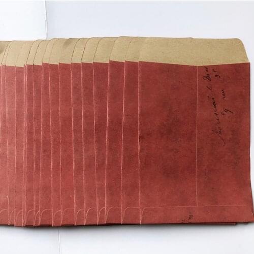 50Pcs Retro Maroon Envelopes Vintage Decorative Kraft Paper Creative Stamps Envelopes for Office Writing Cards Packing Decor