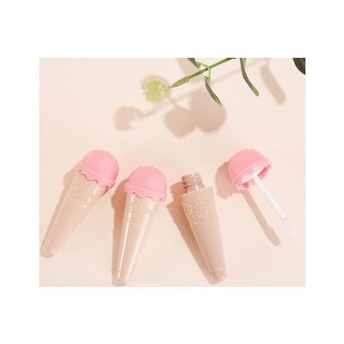 8ml Lip Gloss Bottle Lip Glaze Tube Empty Pink Ice Cream Cone Plastic DIY Lipgloss Tube Packaging Container with Stopper