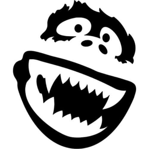 9.5cm*11.4cm Christmas Abominable Snowman Cartoon Car-Styling Stickers Black/Silver S3-5188